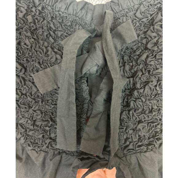 Anthropologie Mare Mare Womens Small Black Smocked Ruffle Short Sleeve Blouse - Picture 5 of 7